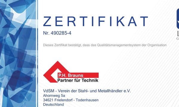 Zertifikat P.H. Brauns